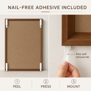 Nail-free adhesive mounting tabs and removable panel