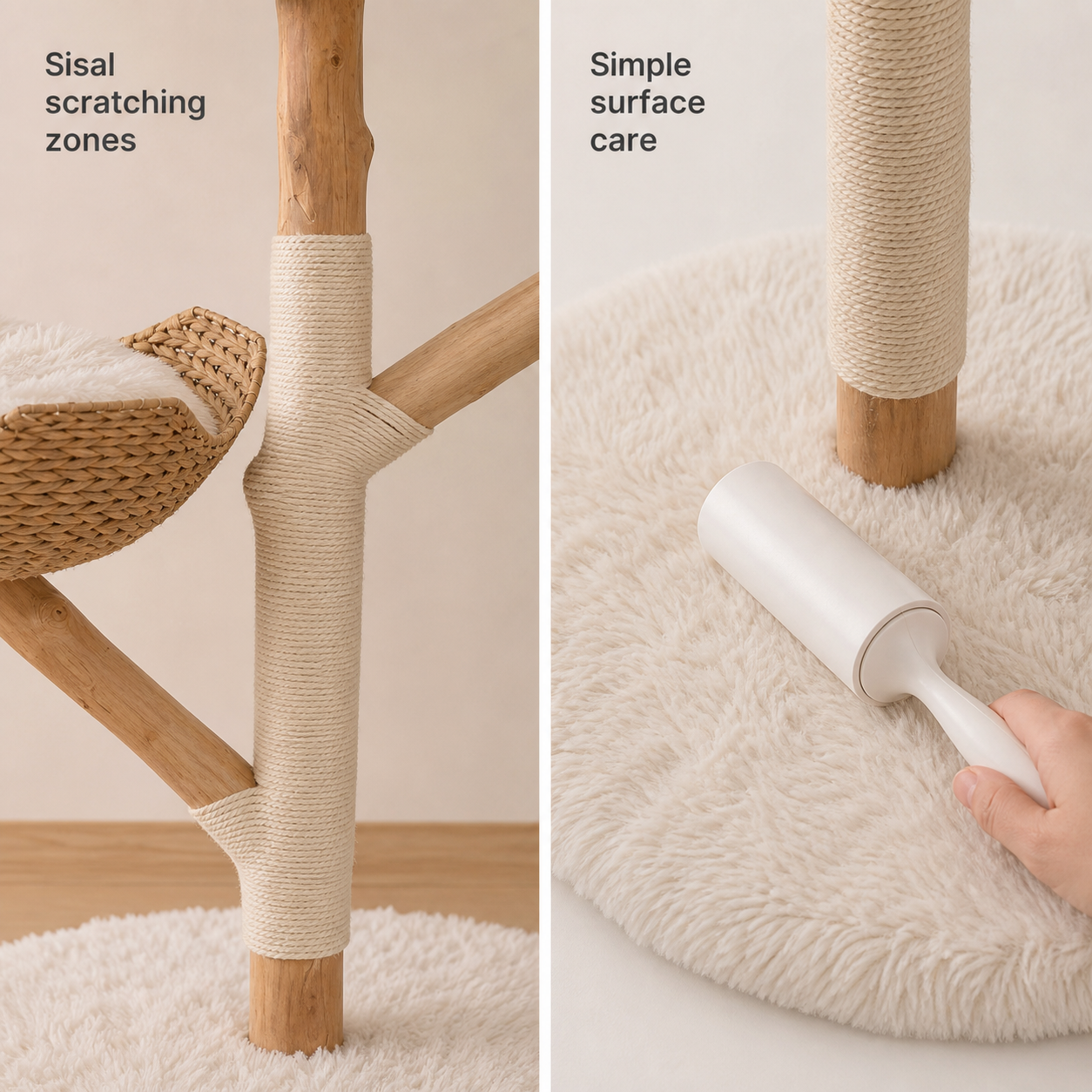 Sisal scratching and simple-care details